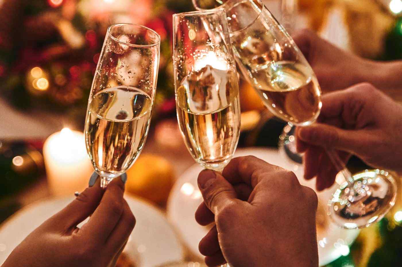 Recepção com espumante